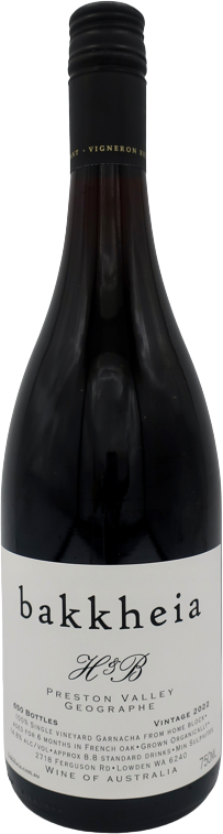 bakkheia H&B Preston Valley Garnacha 2022 Geographe